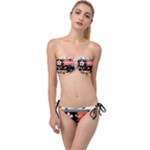  Minimalist Pattern With Simple Lines,flower And Shapes, Creating A Clean And Modern Twist Bandeau Bikini Set