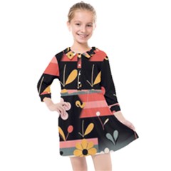 Kids  Quarter Sleeve Shirt Dress 