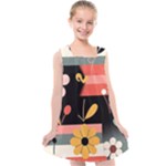  Minimalist Pattern With Simple Lines,flower And Shapes, Creating A Clean And Modern Kids  Cross Back Dress