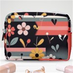  Minimalist Pattern With Simple Lines,flower And Shapes, Creating A Clean And Modern Make Up Pouch (Medium)