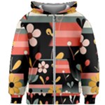  Minimalist Pattern With Simple Lines,flower And Shapes, Creating A Clean And Modern Kids  Zipper Hoodie Without Drawstring