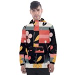  Minimalist Pattern With Simple Lines,flower And Shapes, Creating A Clean And Modern Men s Front Pocket Pullover Windbreaker