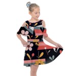  Minimalist Pattern With Simple Lines,flower And Shapes, Creating A Clean And Modern Kids  Shoulder Cutout Chiffon Dress