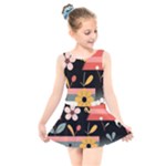  Minimalist Pattern With Simple Lines,flower And Shapes, Creating A Clean And Modern Kids  Skater Dress Swimsuit