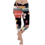  Minimalist Pattern With Simple Lines,flower And Shapes, Creating A Clean And Modern Lightweight Velour Capri Yoga Leggings