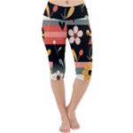  Minimalist Pattern With Simple Lines,flower And Shapes, Creating A Clean And Modern Lightweight Velour Cropped Yoga Leggings