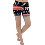  Minimalist Pattern With Simple Lines,flower And Shapes, Creating A Clean And Modern Lightweight Velour Yoga Shorts