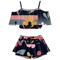 Kids  Off Shoulder Skirt Bikini 