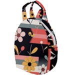  Minimalist Pattern With Simple Lines,flower And Shapes, Creating A Clean And Modern Travel Backpack