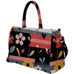  Minimalist Pattern With Simple Lines,flower And Shapes, Creating A Clean And Modern Duffel Travel Bag