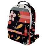  Minimalist Pattern With Simple Lines,flower And Shapes, Creating A Clean And Modern Flap Pocket Backpack (Small)