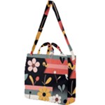  Minimalist Pattern With Simple Lines,flower And Shapes, Creating A Clean And Modern Square Shoulder Tote Bag