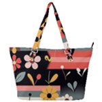  Minimalist Pattern With Simple Lines,flower And Shapes, Creating A Clean And Modern Full Print Shoulder Bag