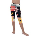  Minimalist Pattern With Simple Lines,flower And Shapes, Creating A Clean And Modern Kids  Lightweight Velour Capri Leggings 