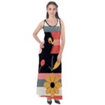  Minimalist Pattern With Simple Lines,flower And Shapes, Creating A Clean And Modern Sleeveless Velour Maxi Dress