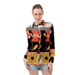  Minimalist Pattern With Simple Lines,flower And Shapes, Creating A Clean And Modern Long Sleeve Chiffon Shirt