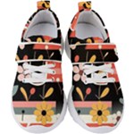  Minimalist Pattern With Simple Lines,flower And Shapes, Creating A Clean And Modern Kids  Velcro Strap Shoes