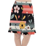  Minimalist Pattern With Simple Lines,flower And Shapes, Creating A Clean And Modern Fishtail Chiffon Skirt