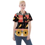  Minimalist Pattern With Simple Lines,flower And Shapes, Creating A Clean And Modern Women s Short Sleeve Pocket Shirt