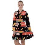  Minimalist Pattern With Simple Lines,flower And Shapes, Creating A Clean And Modern All Frills Dress