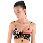  Minimalist Pattern With Simple Lines,flower And Shapes, Creating A Clean And Modern Woven Tie Front Bralet