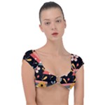  Minimalist Pattern With Simple Lines,flower And Shapes, Creating A Clean And Modern Cap Sleeve Ring Bikini Top