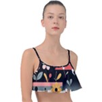  Minimalist Pattern With Simple Lines,flower And Shapes, Creating A Clean And Modern Frill Bikini Top