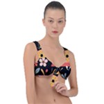  Minimalist Pattern With Simple Lines,flower And Shapes, Creating A Clean And Modern Front Tie Bikini Top