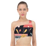  Minimalist Pattern With Simple Lines,flower And Shapes, Creating A Clean And Modern Spliced Up Bikini Top 