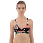  Minimalist Pattern With Simple Lines,flower And Shapes, Creating A Clean And Modern Wrap Around Bikini Top