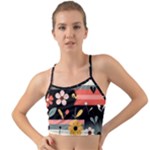  Minimalist Pattern With Simple Lines,flower And Shapes, Creating A Clean And Modern Mini Tank Bikini Top