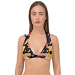  Minimalist Pattern With Simple Lines,flower And Shapes, Creating A Clean And Modern Double Strap Halter Bikini Top