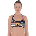  Minimalist Pattern With Simple Lines,flower And Shapes, Creating A Clean And Modern Cross Back Hipster Bikini Top 