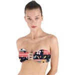  Minimalist Pattern With Simple Lines,flower And Shapes, Creating A Clean And Modern Twist Bandeau Bikini Top