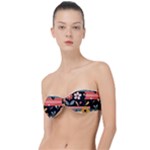  Minimalist Pattern With Simple Lines,flower And Shapes, Creating A Clean And Modern Classic Bandeau Bikini Top 