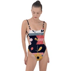 Tie Strap One Piece Swimsuit 