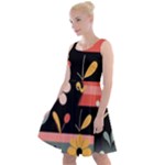  Minimalist Pattern With Simple Lines,flower And Shapes, Creating A Clean And Modern Knee Length Skater Dress