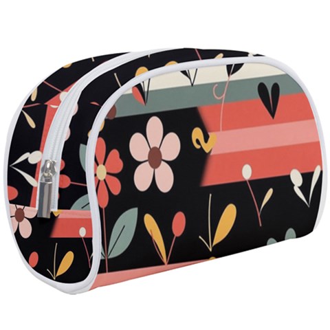 Minimalist Pattern With Simple Lines,flower And Shapes, Creating A Clean And Modern Make Up Case (Large) from ArtsNow.com