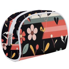 Minimalist Pattern With Simple Lines,flower And Shapes, Creating A Clean And Modern Make Up Case (Large) from ArtsNow.com