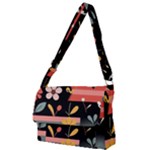  Minimalist Pattern With Simple Lines,flower And Shapes, Creating A Clean And Modern Full Print Messenger Bag (L)