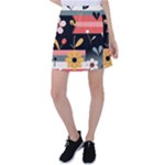  Minimalist Pattern With Simple Lines,flower And Shapes, Creating A Clean And Modern Tennis Skirt