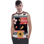  Minimalist Pattern With Simple Lines,flower And Shapes, Creating A Clean And Modern Men s Regular Tank Top