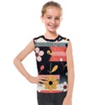  Minimalist Pattern With Simple Lines,flower And Shapes, Creating A Clean And Modern Kids  Mesh Tank Top