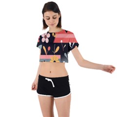 Tie Back Short Sleeve Crop T-Shirt 