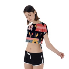 Tie Back Short Sleeve Crop T-Shirt 