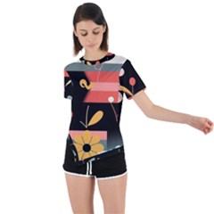 Asymmetrical Short Sleeve Sports T-Shirt 