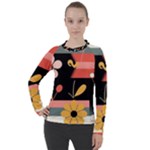  Minimalist Pattern With Simple Lines,flower And Shapes, Creating A Clean And Modern Women s Pique Long Sleeve T-Shirt