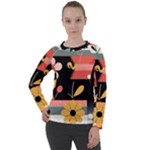  Minimalist Pattern With Simple Lines,flower And Shapes, Creating A Clean And Modern Women s Long Sleeve Raglan T-Shirt