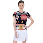  Minimalist Pattern With Simple Lines,flower And Shapes, Creating A Clean And Modern Women s Sports Top