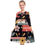  Minimalist Pattern With Simple Lines,flower And Shapes, Creating A Clean And Modern Kids  Midi Sailor Dress